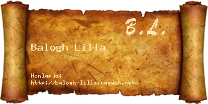 Balogh Lilla névjegykártya